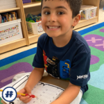 Happy student learning sight words